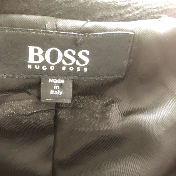 Hugo BOSS short jacket blazer double breasted lightweight wool Italy 2 long slvs - Picture 5 of 10